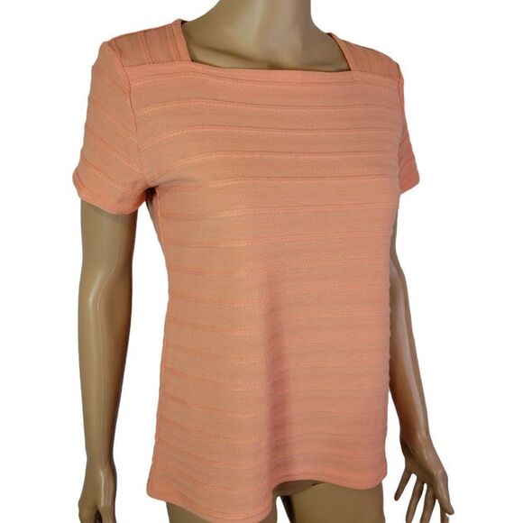 Liz Claiborne Orange Square Neckline Top (Size XS) - Picture 7 of 7